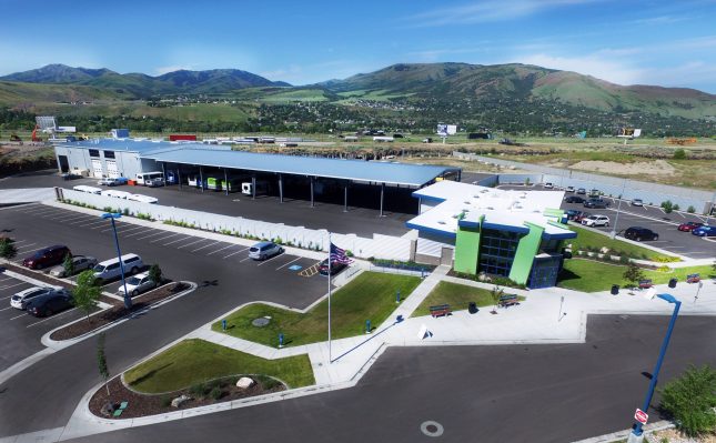 Aerial view of Pocatello Regional Transit Center